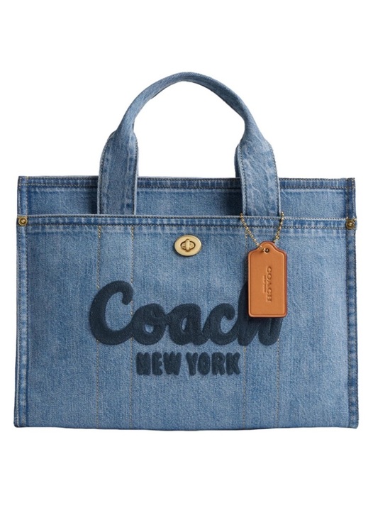 Coach Handbags - New Coach Blue Denim Canvas Cargo Tote Bag
